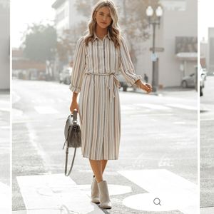 Silky button up dress